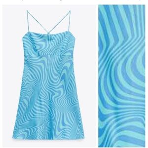 NWT Zara satin straps back mini dress